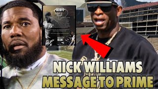 🚨 Former Colorado Coach Nick Williams Just Revealed His Message To Coach Prime ‼️ [upl. by Urbanus]