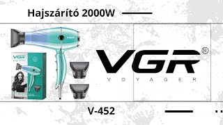 VGR Prof Hajszárító Professional Salon Hair Dryer 20002400W V452 [upl. by Karil]