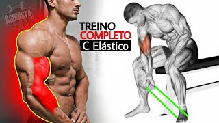 Melhores Exercícios Treino de Biceps Utilizando apenas elásticos [upl. by Ahsele]