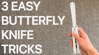 3 EASIEST Butterfly Knife Tricks for Beginners [upl. by Feld705]