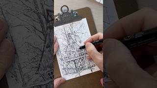 How to Draw a Snowy Scene drawingtutorial ink [upl. by Teresita454]