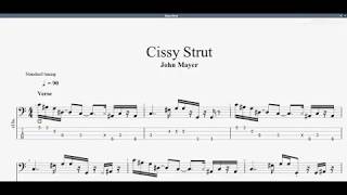 John Mayer  Cissy Strut bass tab [upl. by Cottrell392]