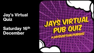 Virtual Pub Quiz Live Saturday 16th December [upl. by Welton]