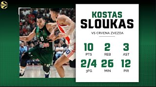 Crvena Zvezda  Panathinaikos 7781  Kostas Sloukas 10 Points  12 PIR [upl. by Narib412]