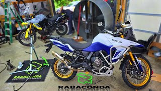 Using the Rabaconda Tire Changer on the 2024 Suzuki VStrom 800de [upl. by Halfon554]