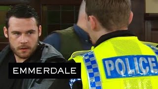 Emmerdale  Aaron Gets Arrested [upl. by Boaten]