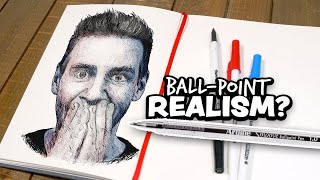 Can I Draw REALISM with Cheap BALLPOINT Pens [upl. by Lowenstern]