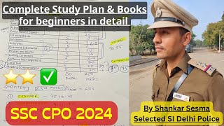 SSC CPO 2024  Master Study Plan for beginners🔥amp Booklist 📚 [upl. by Lovell]