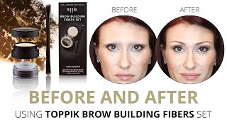 Before and After using Toppik UK Eye Brow Building Fibers [upl. by Evilc]