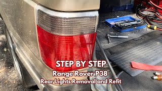 Range Rover P38 How To Change The Rear Corner Lamp Bulb and Tailgate Light Assemblies car mechanic [upl. by Gnap388]