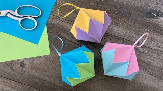 Origami Diamond Ornament  Paper Craft Ideas [upl. by Atilegna916]