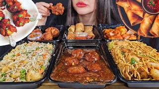 ASMR NOODLES CHICKEN MANCHURIAN MUKBANG  EATING INDO CHINESE FOOD [upl. by Ano]