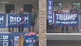 House divided College seniors fly Biden Trump flags in friendly political battle at Dallas home [upl. by Petronille924]