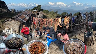 Rural Village Lake Side The Last House Goth Buff Meat Sukuti and Organic Food Makai Bhatmas Gundruk [upl. by Arda]