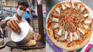 Indias Famous Paneer Pizza  Street Style Tawa Pizza  Street Food India [upl. by Korten]