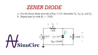 BOYLESTAD EXAMPLE 226  ZENER DIODE MATH  SinuCirc [upl. by Horvitz917]