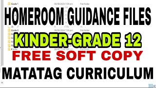 Homeroom Guidance Program Files  MATATAG Curriculum [upl. by Moina]