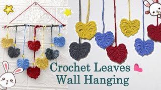 Room Decor  Crochet Monstera Leaves Wall Hanging Tutorial  Linh Len K6 [upl. by Trula]