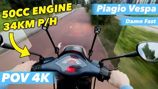 Vespa Piaggio Sprint 50cc Scooter POV drive trough Delft City Center🌆 [upl. by Dael]