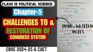 CHALLENGES TO amp RESTORATION OF THE CONGRESS SYSTEM CLASS12th Political Science explanation class12 [upl. by Nivac]