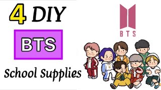 4 Diy BTS School Supplies  How to make BTS school supplies  DIY BTS Crafts  Paper Craft  TIKTOK [upl. by Esenej]