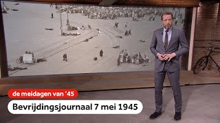 Feest in Utrecht tientallen doden bij schietpartij op de Dam  Bevrijdingsjournaal  7 mei 1945 [upl. by Yrneh700]