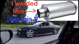 Installing a Vibrant Ultra Quiet Resonator in my 2JZ 240sx [upl. by Crescint293]