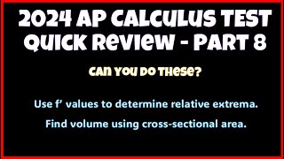 AP TEST Review  2024 Part 8  Can you do these fyp apcalculus calculus [upl. by Noyes]