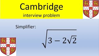 Test dentrée à Cambridge  simplification dune double racine carrée [upl. by Anieral]