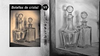 Como dibujando un bodegón con botellas de cristal 33 [upl. by Silyhp]