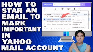 How To Star an Email To Mark Important in Yahoo Mail Account Guide [upl. by Nyrok]