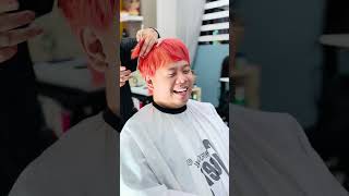 Neon Orange Hair Color haircolor howto hairstyle haircut thailand review fashion howto [upl. by Eylrac524]