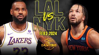 New York Knicks vs Los Angeles Lakers Full Game Highlights  February 3 2024  FreeDawkins [upl. by Mello]