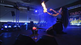 Lishhoops Fire Eating during Kosmic Coven Showcase at The Taboo Show  Vancouver 2024 [upl. by Esaertal]