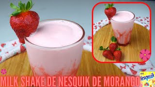 AtençãoComo fazer MILK SHAKE DE NESQUIK DE MORANGO rápido e fácil Bora comer em Família [upl. by Ayhdiv]