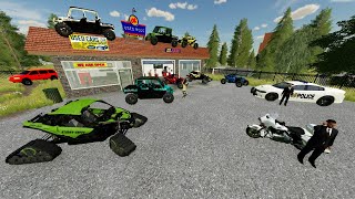 Police Chase Bad Guy Stealing ATVs  Farming Simulator 22 [upl. by Editha524]