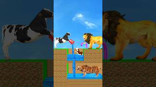 Take The Water Challenge 🐄 Cow Cartoon Vs Lion 🦁 shorts cow lion cartoonanimals [upl. by Ervin265]