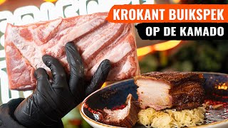 Krokant BUIKSPEK Langzaam gegaard op de BBQ [upl. by Apfel275]