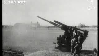 British antiaircraft guns defend England from V1 flying bombs 1944 [upl. by Zeuqcaj]