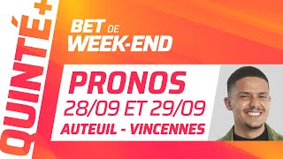 PRONOSTICS QUINTÉ DU 28 ET 29 SEPTEMBRE 2024  Bet de WeekEnd [upl. by Beth]