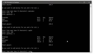 Python Project Bill Generator [upl. by Calendra]