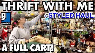 A FULL CART GOODWILL THRIFTING  THRIFT HAUL  THRIFT WITH ME FOR HOME DECOR amp MORE [upl. by Particia]