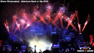 Show Piromusical Abertura Rock in Rio  Vision Show Group [upl. by Stavros]