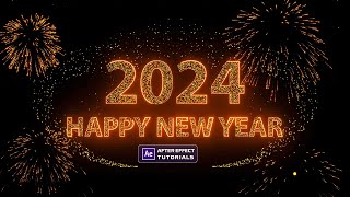 Happy New Year 2024 After effect tutorials  Happy new year text animation  After effect templates [upl. by Natica367]