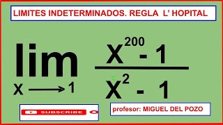 LIMITE INDETERMINADO REGLA LHOPITAL [upl. by Eillas]