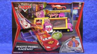 Disney Pixar Cars 2 Photo Finish Raceway Track Set made by Mattel [upl. by Atiuqcaj]