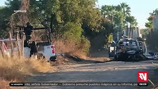 Amanece camioneta calcinada en La Limita de Itaje al oriente de Culiacán [upl. by Maxim]