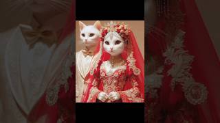 😱Cute Cat wedding Cat couple couplevideo shortviralvideo 💯 [upl. by Ashbaugh]