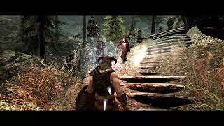 Skyrim SE Battles  Serana vs The Dragonborn [upl. by Ahsiekal]