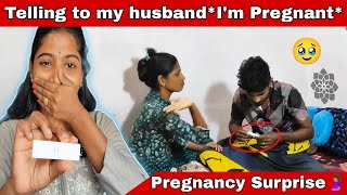 Telling to my husband Im Pregnant🥹🤰🏽Pregnancy Surprise to HusbandTamilpaviLoveprasanth [upl. by Nitneuq336]